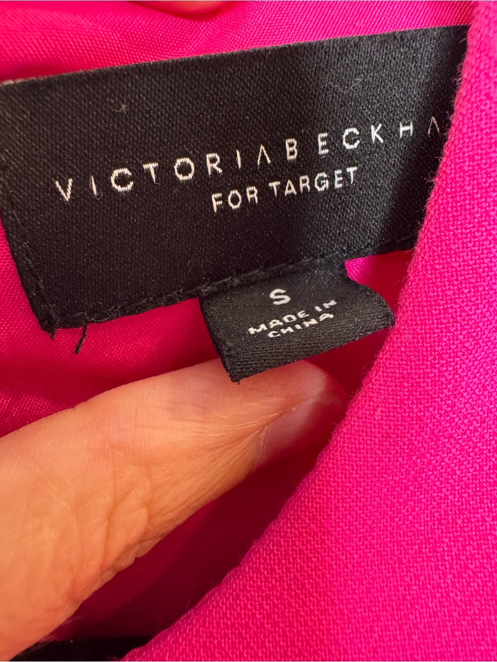 Victoria Beckham Target Sleeveless Hot Pink Shell Top fringe bottom sz small - Picture 3 of 7